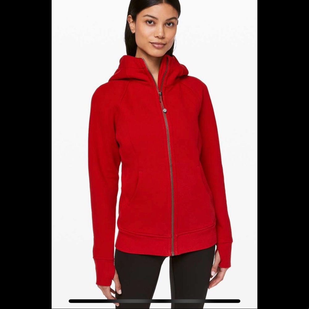 Lululemon Scuba Full Zip Hoodie - Dark Red (Size 4)